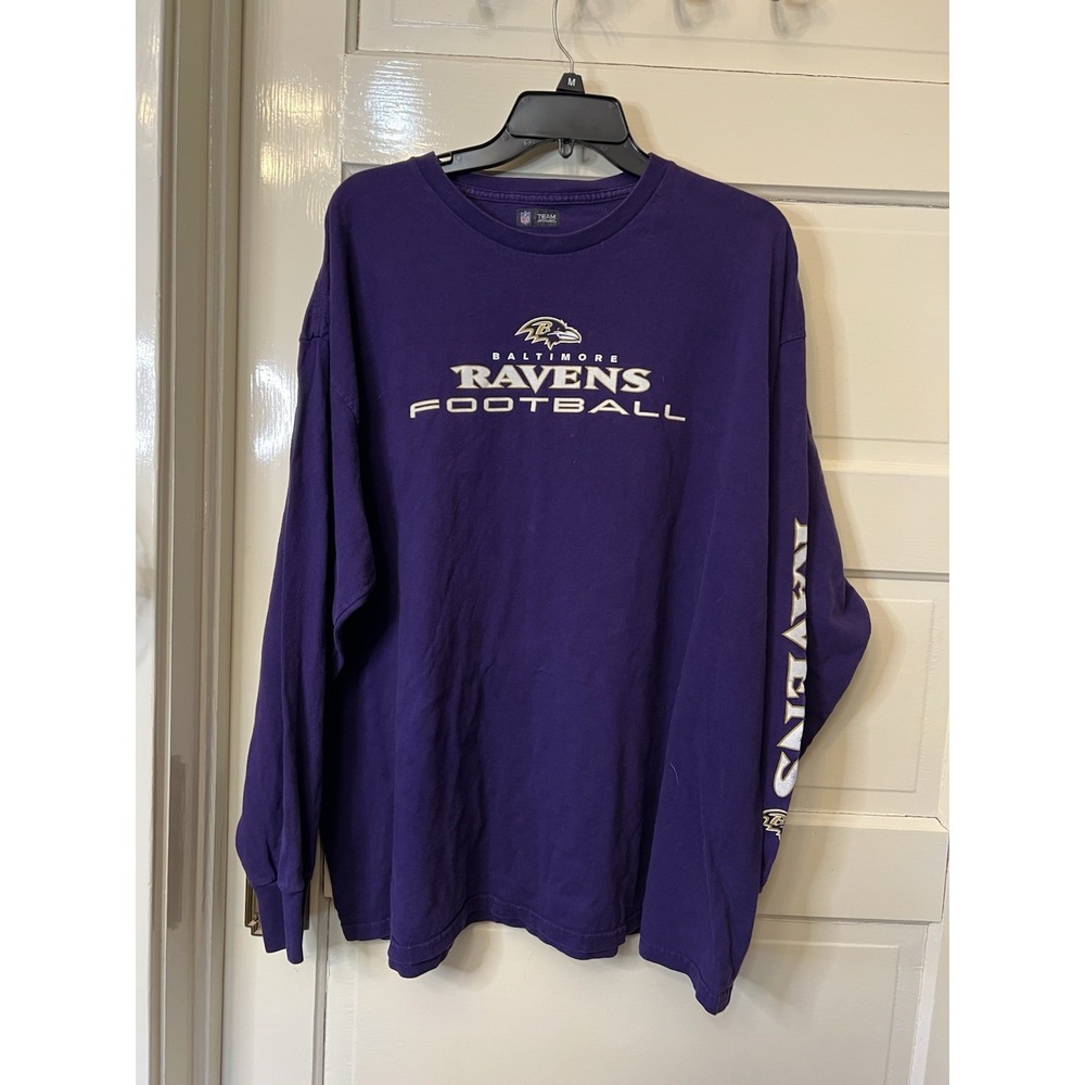 NFL Team Apparel Baltimore Ravens Purple Graphic 2XL Sleeve Shirt Size Large